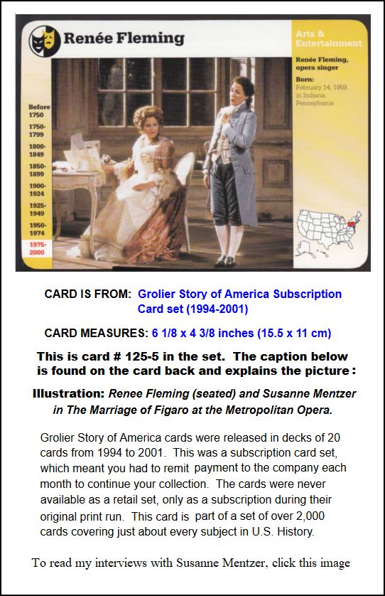 RENEE FLEMING Opera Singer GROLIER STORY OF AMERICA PHOTO CARD 